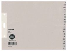 Leitz 1210 Register - A - Z, Papier, A4 Überbreite, halbe Höhe, 20 Blatt, grau