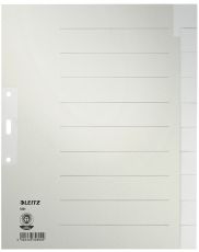 Leitz 1221 Register - Tauenpapier, blanko, A4 Überbreite, 10 Blatt, grau