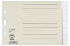 Leitz 1226 Register - Tauenpapier, blanko, A5 quer Überbreite, 12 Blatt, grau