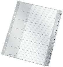 Leitz 1261 Register - A - Z, PP, A4 Überbreite, 24 Blatt, grau