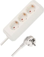 Brennenstuhl 1158610030 Eco-Line Steckdosenleiste 3-fach weiß 3m H05VV-F 3G1,5 3-fach Verteiler ohne Schalter