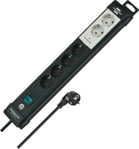 Brennenstuhl 1951160600 Steckdosenleiste Premium-Line, 6-fach