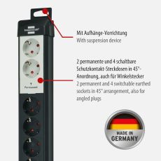 Brennenstuhl 1951160600 Steckdosenleiste Premium-Line, 6-fach