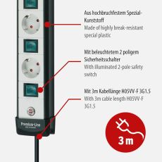Brennenstuhl 1951550600 Steckdosenleiste Premium-Line, 5-fach