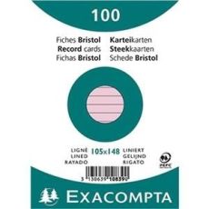 EXACOMPTA Karteikarten, DIN A6, liniert, rosa