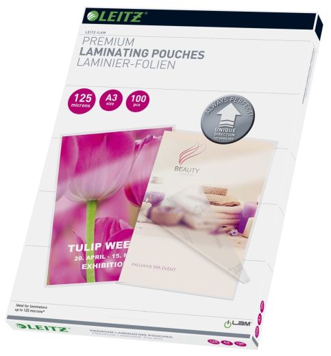Leitz 7488 Laminierfolie UDT - A3, glänzend, 125 mym, 100 Stück