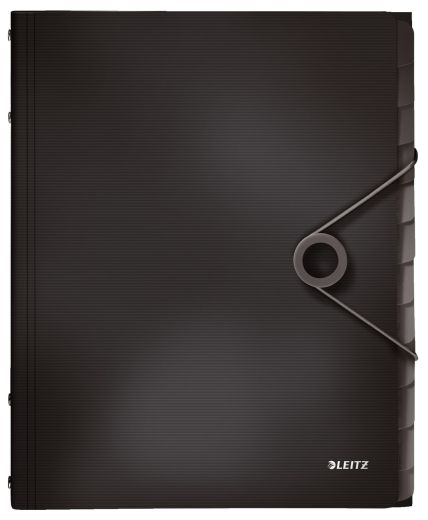 Leitz 4570 Ordnungsmappe Solid - 12 Fächer, PP, schwarz