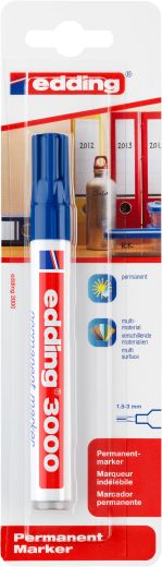 Permanentmarker edding 3000, nachfüllbar, 1,5 - 3 mm, blau