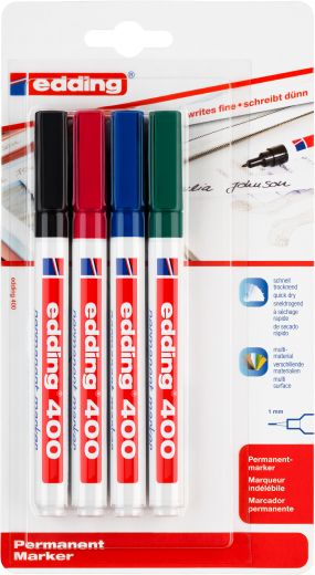Permanentmarker edding 400, nachfüllbar, 1 mm, sortiert