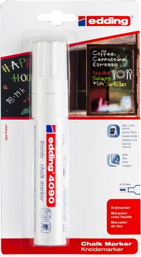 Kreidemarker edding 4090, 4 - 15 mm, weiß