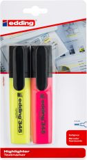 Textmarker edding 345 highlighter, nachfüllbar, gelb und rosa