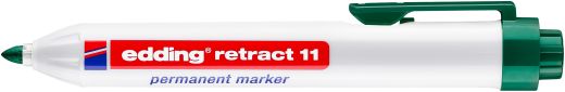 Permanentmarker edding retract 11, nachfüllb., Druckmechanik, 1,5-3 mm, grün