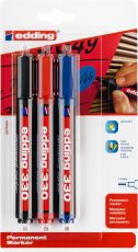 Permanentmarker edding 330, nachfüllbar, 1 - 5 mm, schwarz, rot, blau