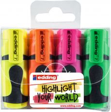 Textmarker edding 7 mini highlighter, 1-3 mm, sortiertes Set