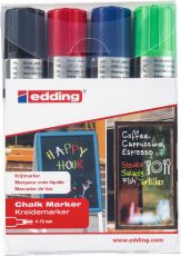 Kreidemarker edding 4090, 4 - 15 mm, schwarz, rot, blau und grün