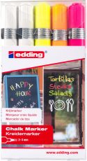 Kreidemarker 4095, 2 - 3 mm, 2x weiß, neongelb, neonorange und neonpink