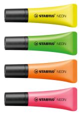 Textmarker - STABILO NEON - 10er Colormix - 4x gelb, 2x grün, 2x orange, 2x pink