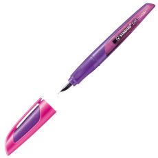 Schulfüller mit Anfänger Feder-A - STABILO EASYbuddy in lila/magenta - Schreibfarbe blau (löschbar) - Einzelstift - inklusive Patrone