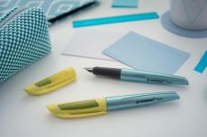 Füller - STABILO Flow COSMETIC in metallic blau/gelb - Einzelstift - inklusive Patrone