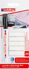 Wäsche-Markier-Set 8408, inkl.25 Wäscheetiketten, 0,75 mm, schwarz