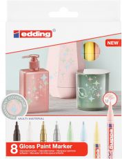 Glanzlackmarker 751 Pastell, 1 - 2 mm, 8er Set sortiert