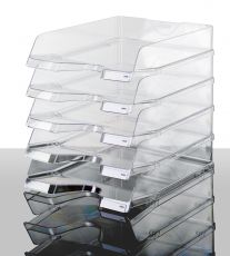 Briefablage VIVA, DIN A4/C4, mit Clip, hochglänzend 5er Pack Farbe: glasklar