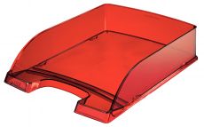 Leitz Briefkorb Breifablage Transparent Plus, A4, Polystyrol, 5er Pack Farbe: rot