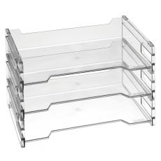 herlitz Briefablage, DIN A4 quer, Polystyrol, farblos 3er Pack