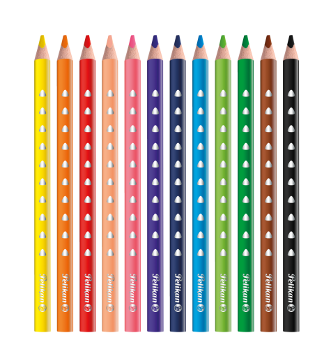 Pelikan Buntstifte SILVERINO, dreieckig, dick, 12 Farben