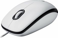 Logitech M100 - Maus - rechts- und linkshändig - optisch - 3 Tasten - kabelgebunden - USB - weiß