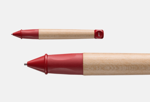 LAMY abc Drehbleistift 110 – Bleistift Ahornholz und Kunststoff in der Farbe rot – mit 1,4mm B-LAMY Mine (LAMY M 44)