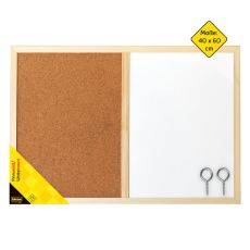 Idena 568016 – Pinnwand/Whiteboard mit Holzrahmen, inklusive 2 Schrauben, zur Wandmontage geeignet, ca. 40 x 60 cm groß, ideal als Dekoration und für den Arbeitsplatz