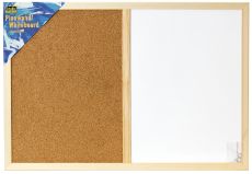 Idena 568016 – Pinnwand/Whiteboard mit Holzrahmen, inklusive 2 Schrauben, zur Wandmontage geeignet, ca. 40 x 60 cm groß, ideal als Dekoration und für den Arbeitsplatz