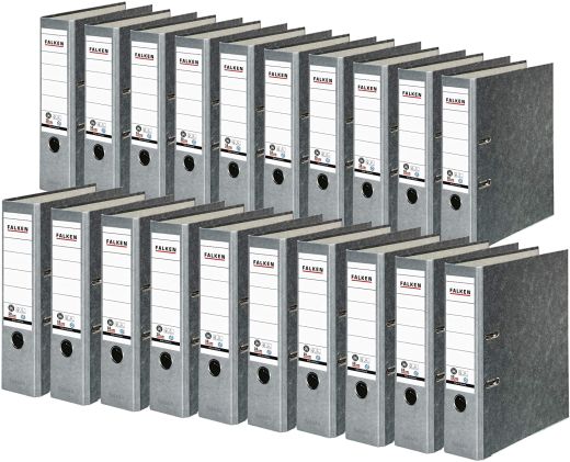 Original Falken 20er Pack Recycling-Ordner Wolkenmarmor grau