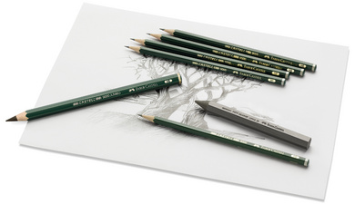 Faber-Castell Bleistift Castell 9000 12er Art Set | inkl. Anspitzer + Knetradierer