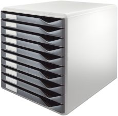 Leitz 5281 Schubladenset Formular-Set - A4/C4, 10 geschlossene Schubladen, lichtgrau/dunkelgrau