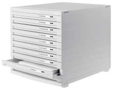 HAN Schubladenbox CONTUR – modernes und modular erweiterbares Schubladensystem, mit 10 geschlossenen Schubladen bis Format DIN B4, lichtgrau, 1510-11