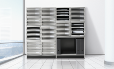 HAN Schubladenbox CONTUR – modernes und modular erweiterbares Schubladensystem, mit 10 geschlossenen Schubladen bis Format DIN B4, lichtgrau, 1510-11