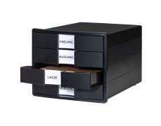 HAN Schubladenbox IMPULS KARMA – 4 geschlossene Schubladen, 80-100% Recyclingmaterial, öko-schwarz, 10128-13