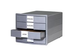 HAN Schubladenbox IMPULS KARMA – 4 geschlossene Schubladen, 80-100% Recyclingmaterial, öko-grau, 1012-18