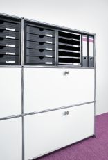 HAN Schubladenbox SYSTEMBOX – attraktives Design für Unterlagen bis DIN C4, mit 5 geschlossenen Schubladen, schwarz, 1450-13
