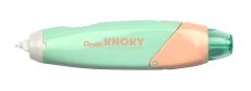 Pentel Knoky Korrekturband mit Druckmechanik, ergonomische Form, nachfüllbar, Länge 6m, Breite 5mm, Gehäusefarbe hellgrau