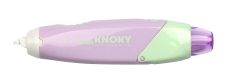 Pentel Knoky Korrekturband mit Druckmechanik, ergonomische Form, nachfüllbar, Länge 6m, Breite 5mm, Gehäusefarbe hellgrau