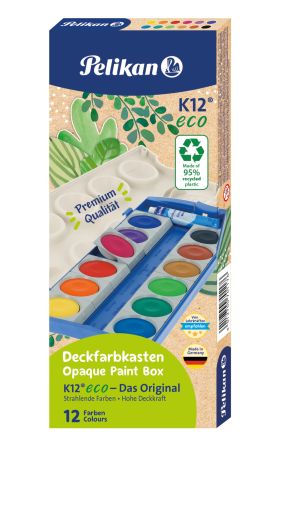 Pelikan Deckfarbkasten K12® eco inkl. Deckweiß, 12 Farben