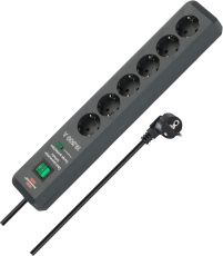 Brennenstuhl 1159540366 Secure-Tec 19.500A Überspannungsschutz-Steckdosenleiste 6-fach anthrazit 2m H05VV-F 3G1,5