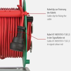 Brennenstuhl 1183530100 Garant G Bretec IP44 Gartenkabeltrommel (Kabeltrommel für Rasenmäher mit 38+2m Kabel in rot, Spezialkunststoff, kurzfristiger Einsatz im Außenbereich, Made in Germany)