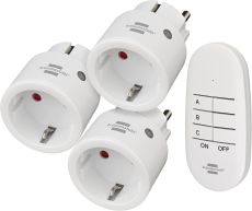 Brennenstuhl 1507070 Comfort-Line Mini Funkschalt-Set 3x IP20 (Innenbereich, mit Handsender und erhöhtem Berührungsschutz) weiß