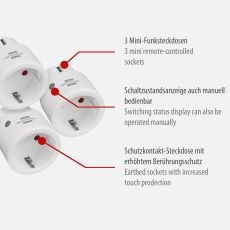 Brennenstuhl 1507070 Comfort-Line Mini Funkschalt-Set 3x IP20 (Innenbereich, mit Handsender und erhöhtem Berührungsschutz) weiß