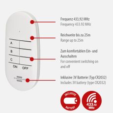 Brennenstuhl 1507070 Comfort-Line Mini Funkschalt-Set 3x IP20 (Innenbereich, mit Handsender und erhöhtem Berührungsschutz) weiß