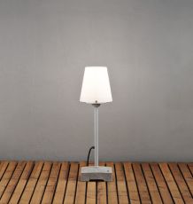 Konstsmide Lucca 453-300 Lounge Leuchte/Wegeleuchte B: 18cm T: 18cm H: 59cm 60W IP44 lackiertes Aluminium grau